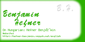 benjamin hefner business card